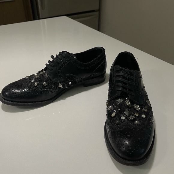 Dolce Gabbana oxford flat with embroidery - Picture 2 of 6